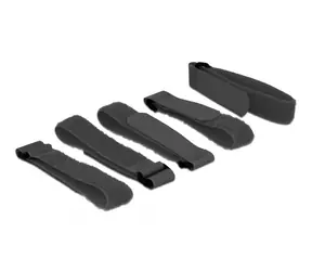 DeLock Stahovací pásky na kabely 300mm x 20mm černá 5ks 