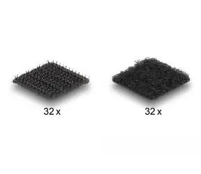 DeLock Čtverečky suchého zipu 20mm černá 64ks