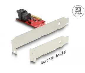 DeLock PCI-E x4 Karta - 1x interní SFF-8643 NVMe červená