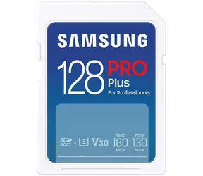 SAMSUNG PRO Plus SDXC 128 GB / Class 10 / U3 / čtení: až 180MBs / zápis: až 130MBs / vhodné pro 4K