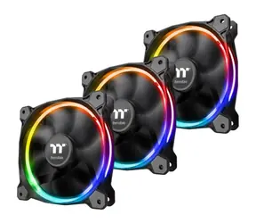 THERMALTAKE Riing Quad 12 RGB Radiator černá 3ks / Ventilátor / 120 mm / Hydraulic Bearing / 1500 RPM @ 26.4 dB / 40.6