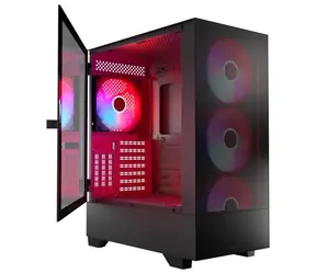 MODECOM Siroco ARGB černá / ATX / 1x USB-C 3.1 / 2x USB 3.1 / 4x 140mm / bez zdroje / průhledná bočnice