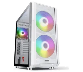 MODECOM Volcano Amirani ARGB bílá / ATX / 1x USB-C / 2x USB 3.2 / 2x 200mm / 1x 120mm / bez zdroje / průhledná bočnice