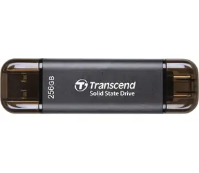 Transcend ESD310C Externí SDD 256GB šedá / USB-A/C 3.2 Gen 2 / R: 1050MBs / W: 950MBs