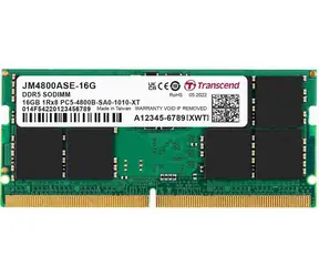 Transcend JetRam 16GB (1x16GB) 4800MHz / SODIMM / DDR5 / CL40 / 1.1V / 1Rx8