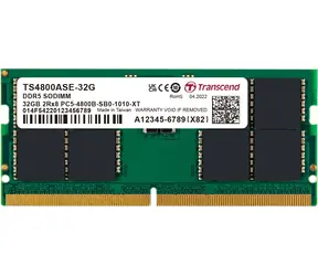 Transcend JetRam 32GB (1x32GB) 5600MHz / SODIMM / DDR5 / CL46 / 1.1V / 2Rx8
