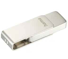 Hama USB Uni-C Rotate Pro 128 GB stříbrná / Flash disk / USB-C 3.1 / čtení: až 70 MBs