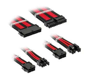 Kolink Sada prodlužovacích opletených kabelů Core Standard  černo-červená