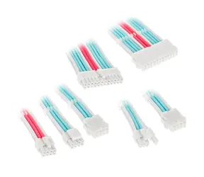 Kolink Prodlužovací sada opletených kabelů Core Adept bílo-modro-růžová