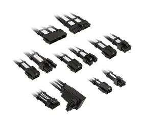 Kolink Prodlužovací sada opletených kabelů Core Pro Braided Cable Extension Kit 12V-2x6 Typ 2 černo-bílá