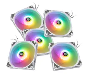 BitsPower Notos RGB PWM 5ks bílá / 120mm / 28 dB v 1800RPM / 4pin PWM + 3pin