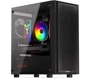 KRUX Scor černá / PC skříň / Micro ATX / 2x USB-A 2.0 & 1x USB-A 3.0 / průhledná bočnice / bez zdroje 