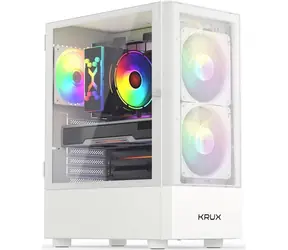 KRUX Vako bílá / PC skříň / ATX / 2x USB-A 2.0 & 1x USB-A 3.0 / průhledná bočnice / bez zdroje 