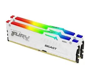 Kingston Fury Beast White RGB 32GB (2x 16GB) DDR5 6000MHz / CL30 / DIMM / 1.4V / Non-ECC / Unbuffered / EXPO 