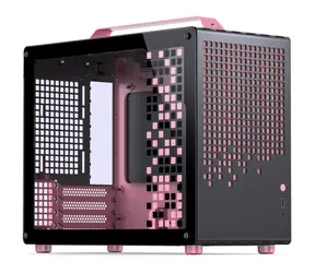 Jonsplus Z20 černo-růžová / Micro-ATX / 1x USB-A 3.2 / 1x USB-C 3.2 / průhledná bočnice 