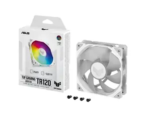 ASUS TUF GAMING TR120 ARGB bílá / 120mm / Hydraulic bearing / 2000 RPM / 77.4 CFM / 29 dB