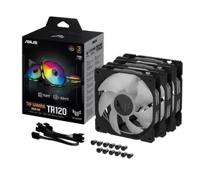 ASUS TUF GAMING TR120 ARGB (3ks) černá / 120mm / Hydraulic bearing / 2000 RPM / 77.4 CFM / 29 dB