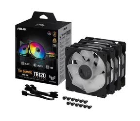 ASUS TUF GAMING TR120 ARGB Reverse (3ks) černá / 120mm / Hydraulic bearing / 2000 RPM / 76.3 CFM / 29 dB