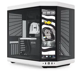 Hyte Y70 Touch Infinite černo-bílá / E-ATX / 2x USB-A 3.2 / 1x USB-C 3.2 / průhledná bočnice / Riser kabel / displej