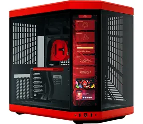 Hyte Y70 Touch Infinite červeno-černá / E-ATX / 2x USB-A 3.2 / 1x USB-C 3.2 / průhledná bočnice / Riser kabel / displej