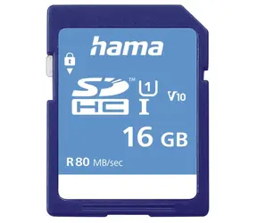 Hama SDHC 16 GB / Class 10 / UHS-I / 80 MBs / V10