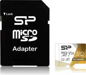Silicon Power Superior Pro micro SDXC 512GB + adaptér / Class 10 / UHS-I U3 / V30