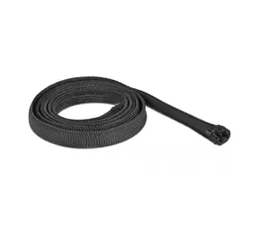 DeLock Opletené opláštění se zipovým uzávěrem 20mm x 2m černá