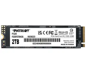 Patriot P320 2TB / SSD / M.2 2280 / PCIe Gen3 / R: 3000Mbps / W: 2200MBps / 5y 