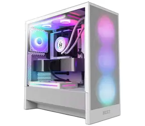 NZXT H5 Flow RGB edition bílá / E-ATX / 1x USB 3.2 + 1x USB-C 3.2 / 3.5mm Jack / 2 x 120mm