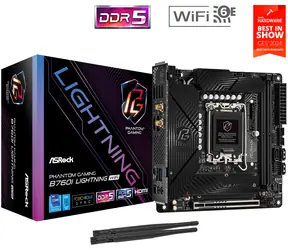 ASRock B760I LIGHTNING WIFI / B760 / LGA 1700 / 2x DDR5 / PCIEx16 / 1x 2.5GLAN / mITX
