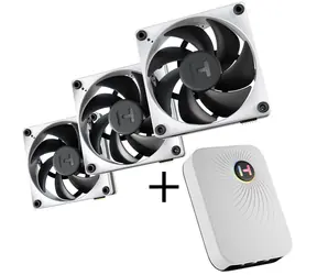 Hyte FP12 THICC FAN 3ks + Nexus Portal NP50 černo-bílá / 120mm / 47.3 dB @ 3000 RPM / 105.8 CFM / 4-Pin PWM