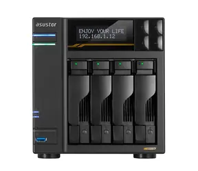 Asustor Lockerstor 4 Gen3 AS6804T 4-Bay / 4x M.2 SSD / AMD V3C14 / 16GB RAM / 5x USB / 2x 10GLAN / 2x 5GLAN