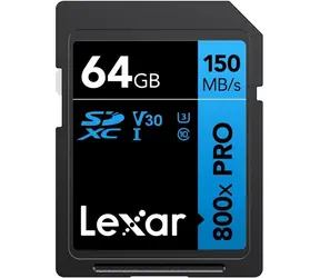 Lexar Professional 800x PRO 64GB / čtení: 120MBps / zápis: 45MBps / Class 10 / V30 UHS-I