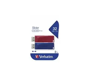 Verbatim SLIDER 32GB modrá a černá / Flash DIsk / USB 2.0 / Čtení až 10 MB/s / Zápis 4 MB/s