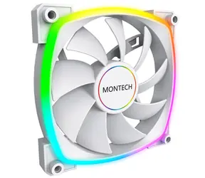 Montech AX140 PWM ARGB bílá / 140mm / 27.9 dB @ 1600 RPM / 90.5 CFM / 4-Pin PWM + 3-Pin