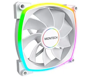 Montech RX140 PWM ARGB Reverse bílá / 140mm / 27.9 dB @ 1600 RPM / 90.5 CFM / 4-Pin PWM + 3-Pin