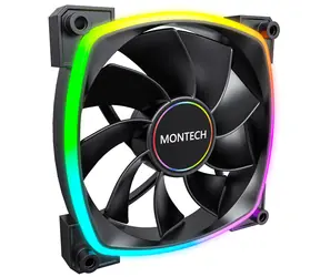 Montech RX140 PWM ARGB Reverse černá / 140mm / 27.9 dB @ 1600 RPM / 90.5 CFM / 4-Pin PWM + 3-Pin