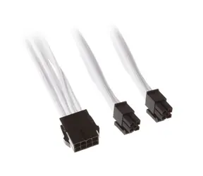 SilverStone kabel 8-Pin-EPS na 2x 4+4-Pin-ATX/EPS - 300mm bílá