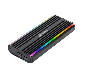 SilverStone MS13 černá / Externí box pro M.2 NVMe/SATA / 10GBps / RGB