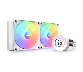 NZXT Kraken Elite RGB 280 bílá / 2x 140mm / Fluid Dynamic Bearing / 34.48 dB @ 1500 RPM / 90.79 CFM / AMD + Intel