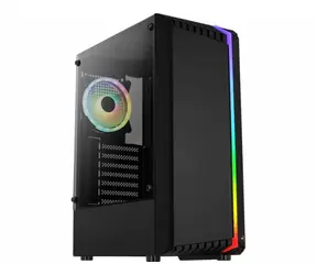 Aerocool Bionic v2 černá / ATX / 2x USB-A 3.0 / 1x USB-A 2.0 / 1x 120mm RGB / bez zdroje / průhledná bočnice