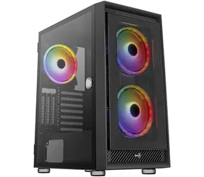 Aerocool Graphite v2 černá / ATX / 2x USB-A 2.0 / 3x 140mm / bez zdroje / průhledná bočnice 