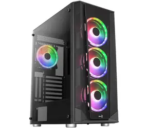 Aerocool Prism ARGB černá / ATX / 2x USB-A 3.0 / 1x USB-A 2.0 / 4x 120mm / bez zdroje / průhledná bočnice 