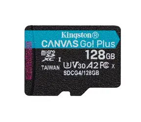 Kingston Canvas Go Plus microSDXC 128GB / UHS-I U3 / Class 10 / čtení: až 200MBs / zápis: až 160 MBs