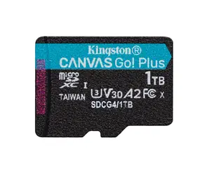 Kingston Canvas Go Plus microSDXC 1TB / UHS-I U3 / Class 10 / čtení: až 200MBs / čtení: až 200MBs / zápis: až 160 MBs