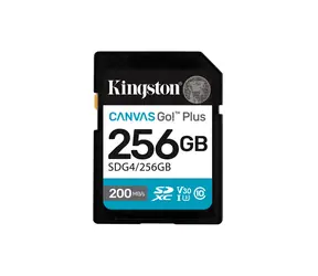 Kingston Canvas Go Plus SDXC 256GB / UHS-I V30 / U3 / Class 10 / čtení: až 200MBs / zápis: až 160 MBs