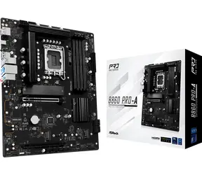 ASRock B860  Pro-A / B860 / LGA 1851 / 4x DDR5 / PCIEx 16 / 2.5GLAN / Wi-Fi / mATX
