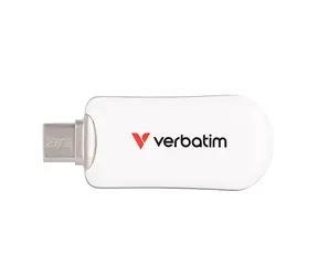 Verbatim Plectra 256GB bílá / Flash Disk / USB-C 3.0 / až 100 MBs