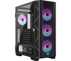 PREYON Nest Meshy+ ARGB černá / ATX / USB-A 3.0 / 2x USB-A 2.0 / 4x 120mm / bez zdroje / průhledná bočnice 