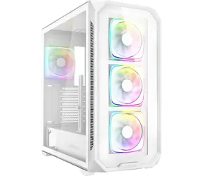 Sharkoon AK5G RGB bílá / ATX / 2x USB 3.2 / 1x USB-C / 4x 120mm / bez zdroje / průhledná bočnice